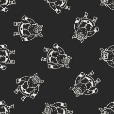 viking doodle seamless pattern background N4