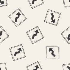 Winding Road doodle seamless pattern background N2