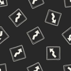 Winding Road doodle seamless pattern background N4