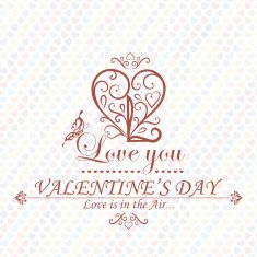 Valentines Day type text calligraphic headline with love