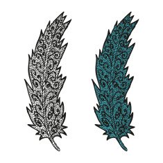 Doodling hand drawn amazing feathers with patterns N3