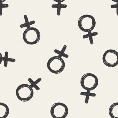 woman doodle seamless pattern background N2