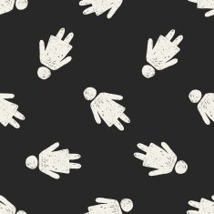 woman doodle seamless pattern background N3