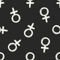 woman doodle seamless pattern background N4