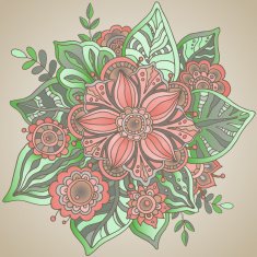 Beautiful hand drawn vector flower in vintage style