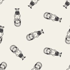 service doodle seamless pattern background