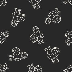 actor doodle seamless pattern background