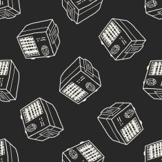 air conditioning doodle seamless pattern background
