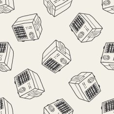 air conditioning doodle seamless pattern background N3