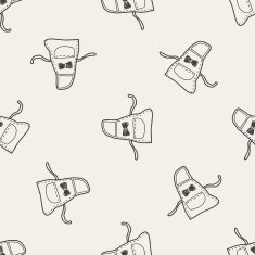 apron doodle seamless pattern background