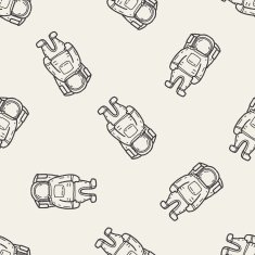 astronaut doodle seamless pattern background N2