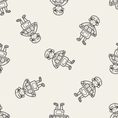 baker doodle seamless pattern background