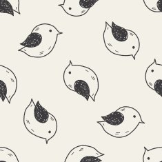 bird doodle seamless pattern background
