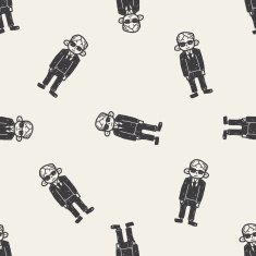 bodyguard doodle seamless pattern background