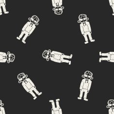 bodyguard doodle seamless pattern background N2