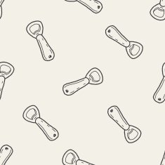 bottle opener doodle seamless pattern background