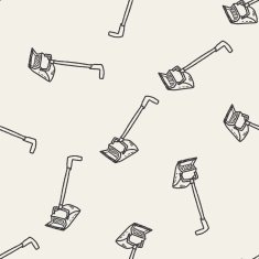 broom doodle seamless pattern background N2