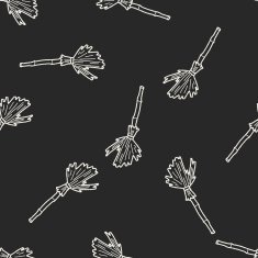 broom doodle seamless pattern background N3