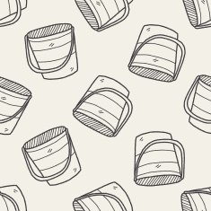 bucket doodle seamless pattern background