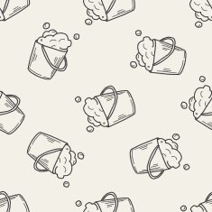 bucket doodle seamless pattern background N2