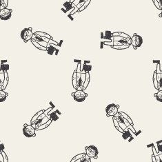 businessman doodle seamless pattern background N2