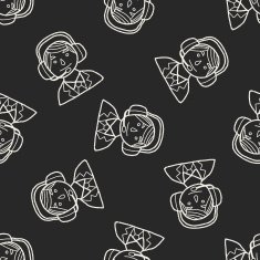 businessman doodle seamless pattern background N3