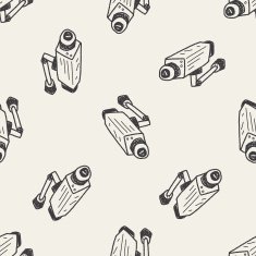 cctv doodle seamless pattern background N4