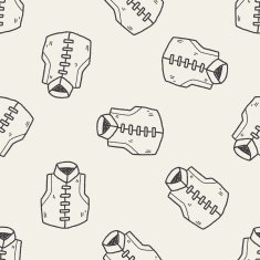 Chinese vest doodle seamless pattern background