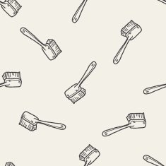 clean brush doodle seamless pattern background