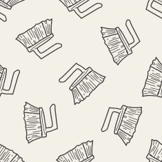 clean brush doodle seamless pattern background N3