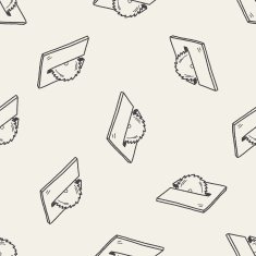 Circular Saw doodle seamless pattern background N3