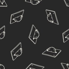 Circular Saw doodle seamless pattern background N5