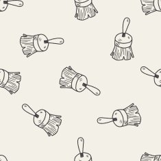 clean brush doodle seamless pattern background N6