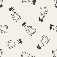 cleaner bottle doodle seamless pattern background N2