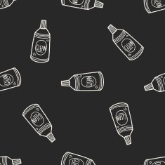 cleaner bottle doodle seamless pattern background N9