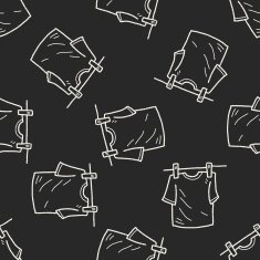 clothesline doodle seamless pattern background