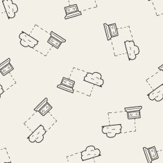 cloud doodle seamless pattern background N2