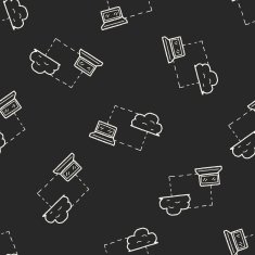 cloud doodle seamless pattern background N4