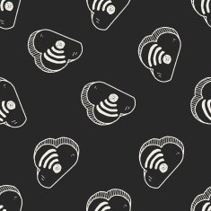 cloud wifi doodle seamless pattern background