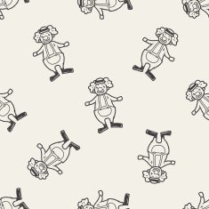clown doodle seamless pattern background