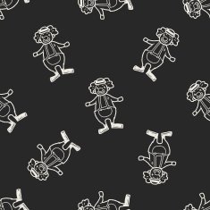 clown doodle seamless pattern background N2