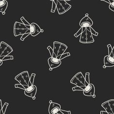 coat doodle seamless pattern background N4