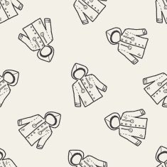 coat doodle seamless pattern background N6