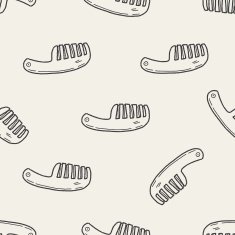 Comb doodle seamless pattern background N3