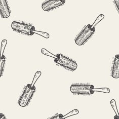 Comb doodle seamless pattern background N4