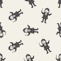 conductor doodle seamless pattern background