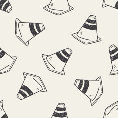 cone doodle seamless pattern background