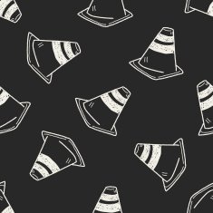 cone doodle seamless pattern background N2