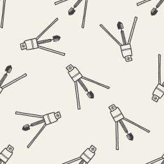 construction vertical tool doodle seamless pattern background