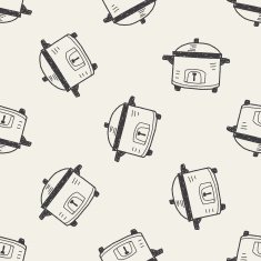 cooker doodle seamless pattern background N2